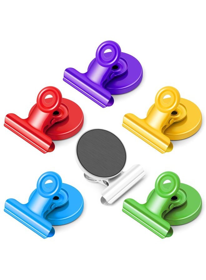 Grtard Fridge Magnets Clip, 6 Pack Colorful Magnetic Clips, Whiteboard Magnet Clips Strong, Strong Clips with Magnet, Strong Magnet Clips for Whiteboard, Fridge, Office, Classroom, Photos, Bags - Image 1