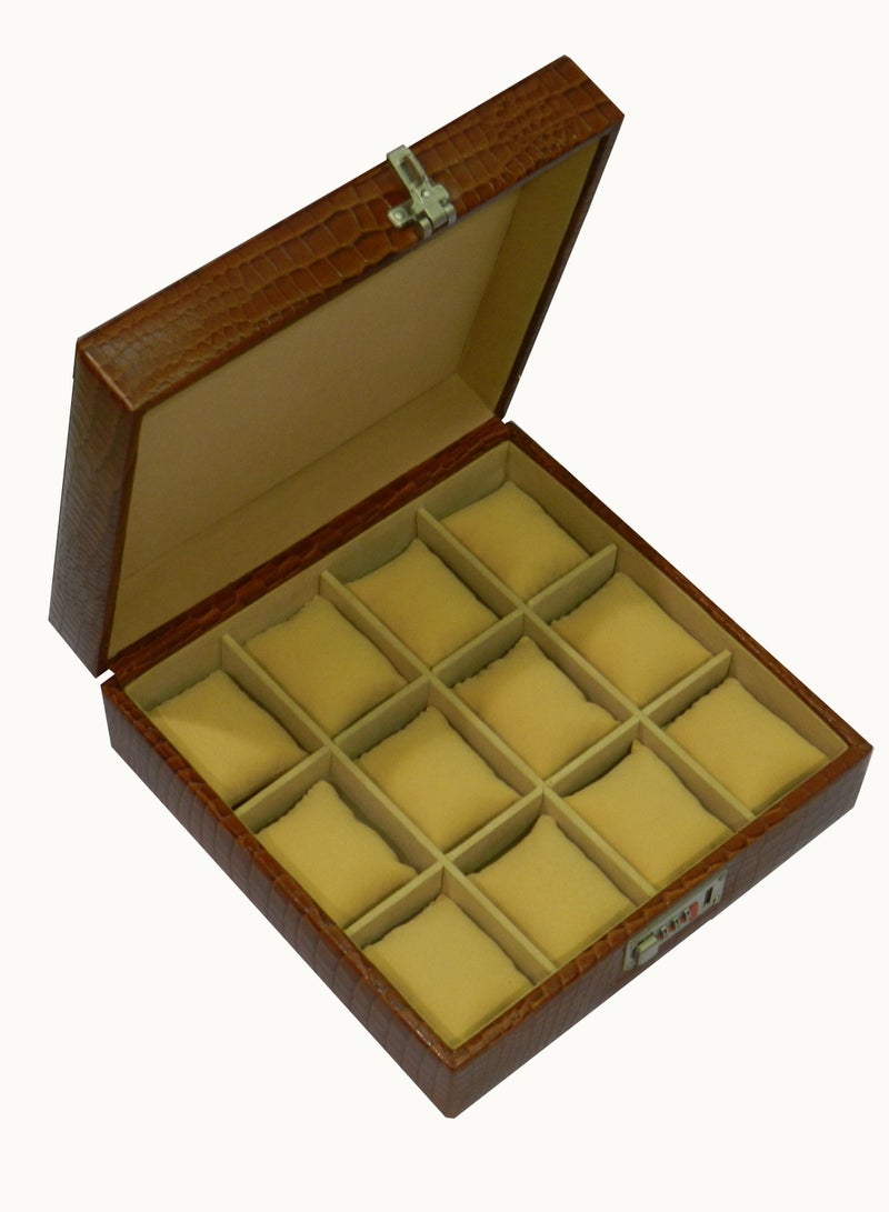 LAVERI LEATHER Laveri Watch Box for Men Women (12 Slots), Premium  Leather Watch Case  Organizer Removable Pillow - Image 3