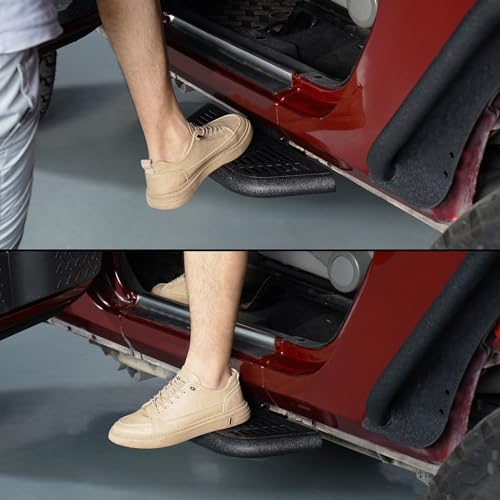 Hooke Road 2 Doors Running Boards Nerf Side Step Bars for 2007-2018 Jeep Wrangler JK 2-Door, 2 PCS Step Pads - Image 2