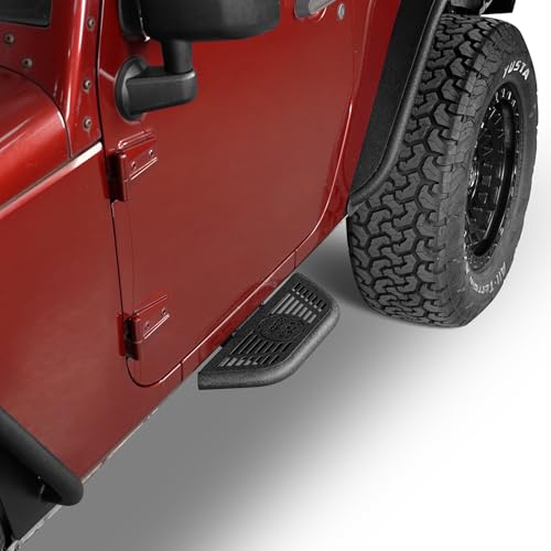 Hooke Road 2 Doors Running Boards Nerf Side Step Bars for 2007-2018 Jeep Wrangler JK 2-Door, 2 PCS Step Pads - Image 5