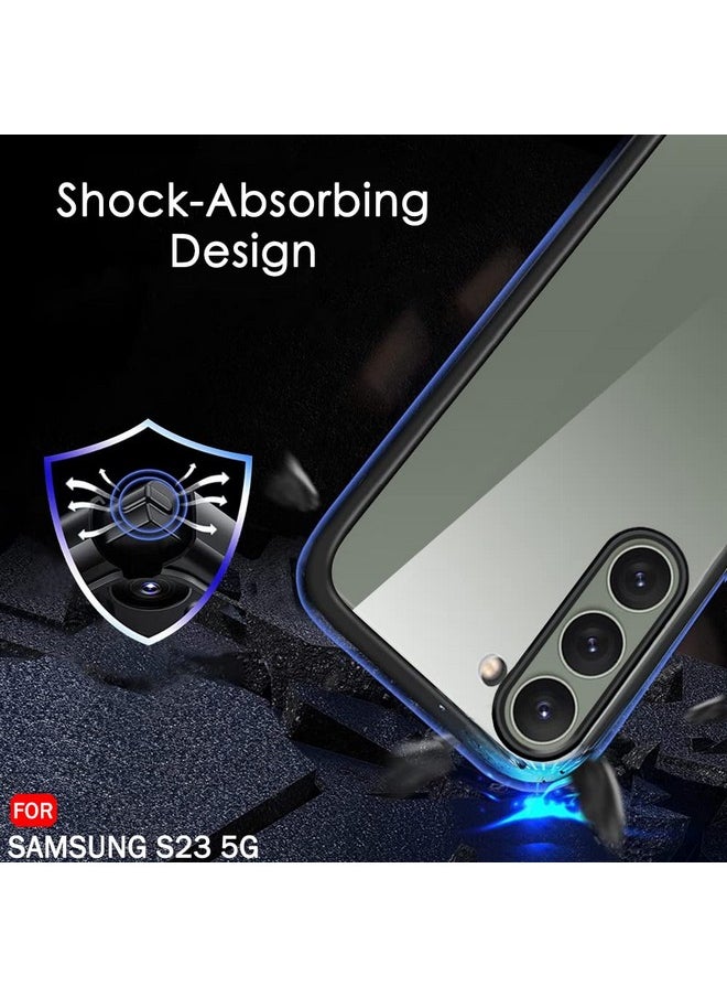 ذا جيفت كارت جراب خلفي مقاوم للصدمات فائق الجودة من TheGiftKart لهاتف Samsung Galaxy S23 5G | حماية للكاميرا | جراب خلفي صلب لهاتف Samsung S23 5G (PC & TPU، ظهر شفاف للغاية، جوانب سوداء)  - Image 3