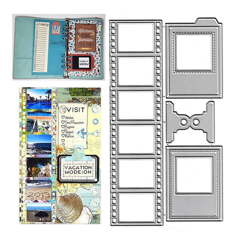 Metal Film Die Cuts Film Strip Banner Tags Ribbon Bookmark Cutting Dies Embossing Stencils Template Mould for Card Making Decoration and DIY Scrapbooking Album