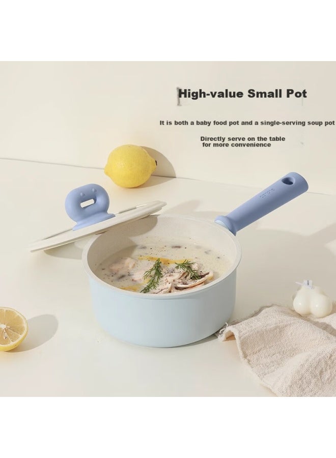 CAROTE Carrot Non-stick Milk Pot, Baby Food Pot, Maifanshi Small Pot, Frying And Cooking Pot, Home Steaming And Soup Pot, 18cm Set - Image 2