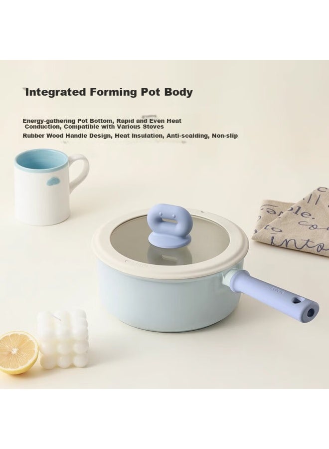 CAROTE Carrot Non-stick Milk Pot, Baby Food Pot, Maifanshi Small Pot, Frying And Cooking Pot, Home Steaming And Soup Pot, 18cm Set - Image 3