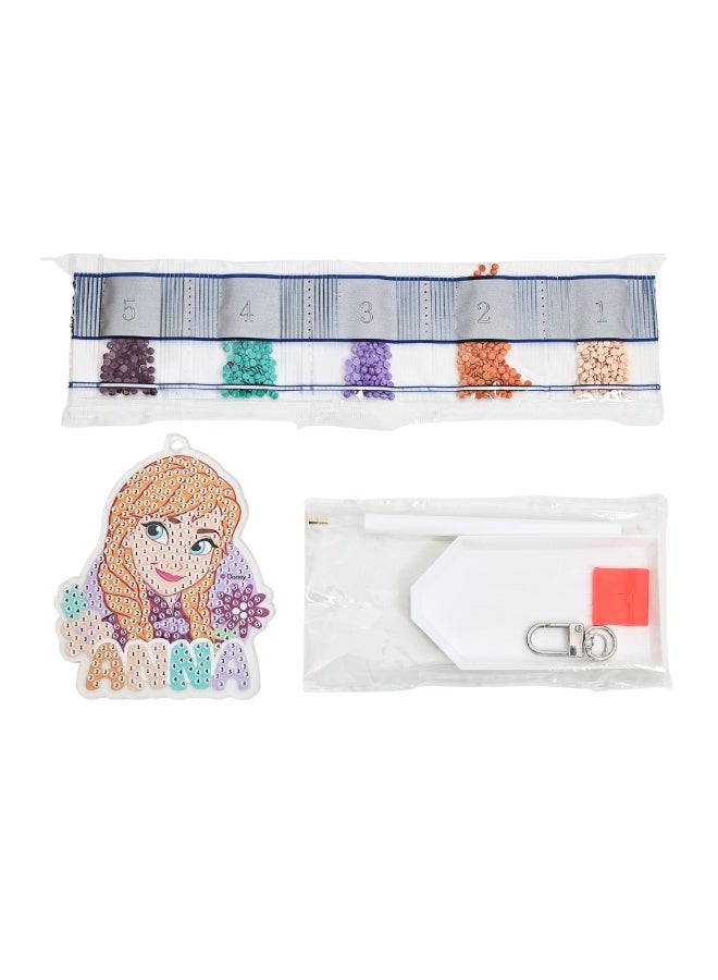 Disney Anna Diamond Painting Key Chain Kit | Make Your Own Keychain |Art & Craft for Kids & Adult | Age 6+ - Image 1