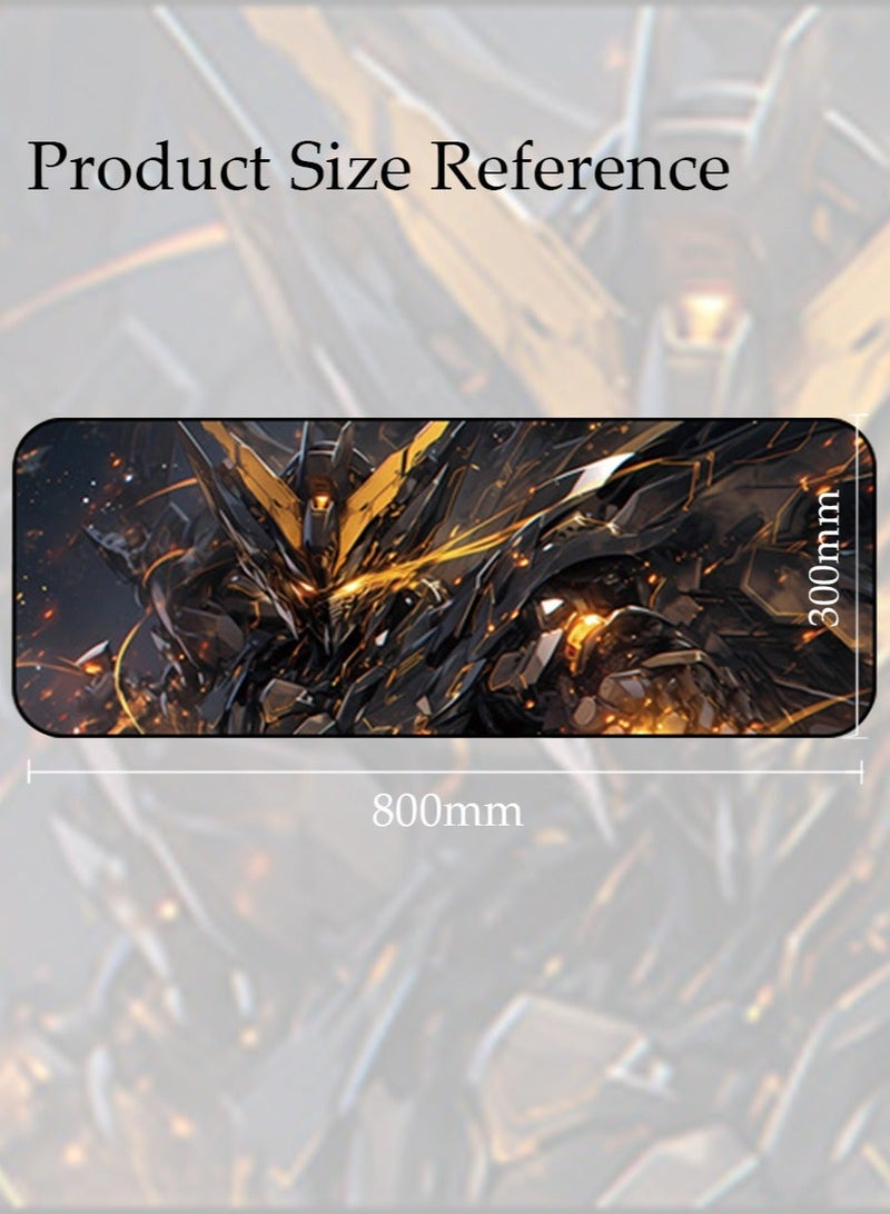 GUNDAM Mouse Pad 800MM*300MM*4MM Full Desk  LOL Jinx Mousepad Extended Large Non-Slip Rubber Base Waterproof Big Keyboard Mat with Stitched Edges for Gaming and Office - Image 2