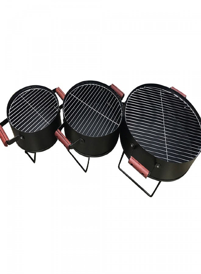 AL SANIDI شواية فحم للرحلات، شواية فحم محمولة، لون أسود، مقاس 28*13 سم - Image 5