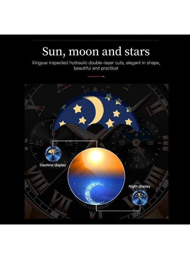 أوليفز ساعات OLEVS للرجال من الجلد التناظرية كوارتز ساعة رسمية أنيقة للعمل واليوم والتاريخ وساعات معصم رجالية كاجوال مقاومة للماء ومضيئة - Image 4