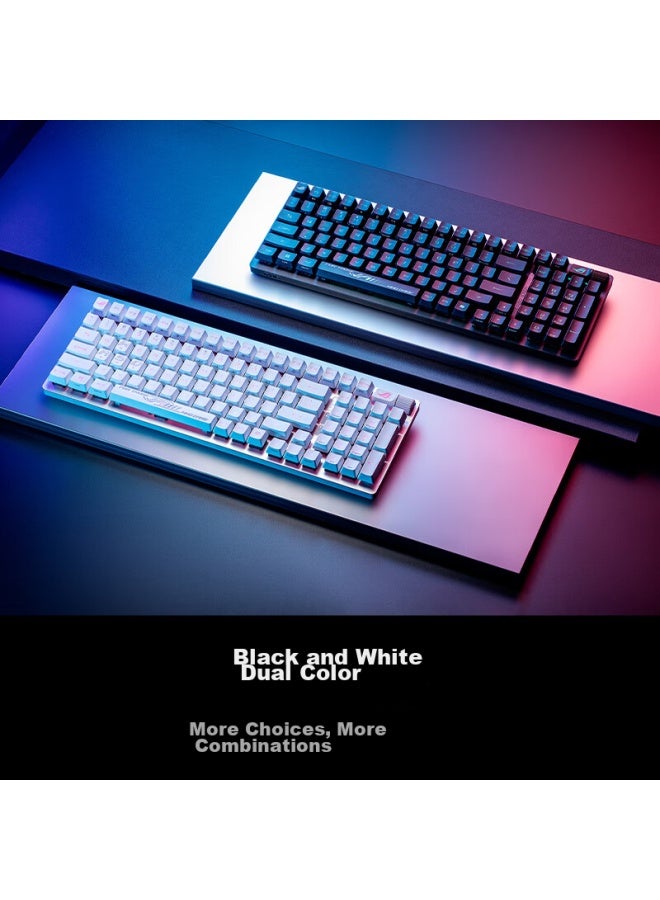 Rog Ranger 2 Rx 98 Wireless Mechanical Keyboard, Tri-mode Gaming Keyboard, 96-key Layout, Rx Blue Switch, Rgb, Pbt Version, Moonlight White - Image 2