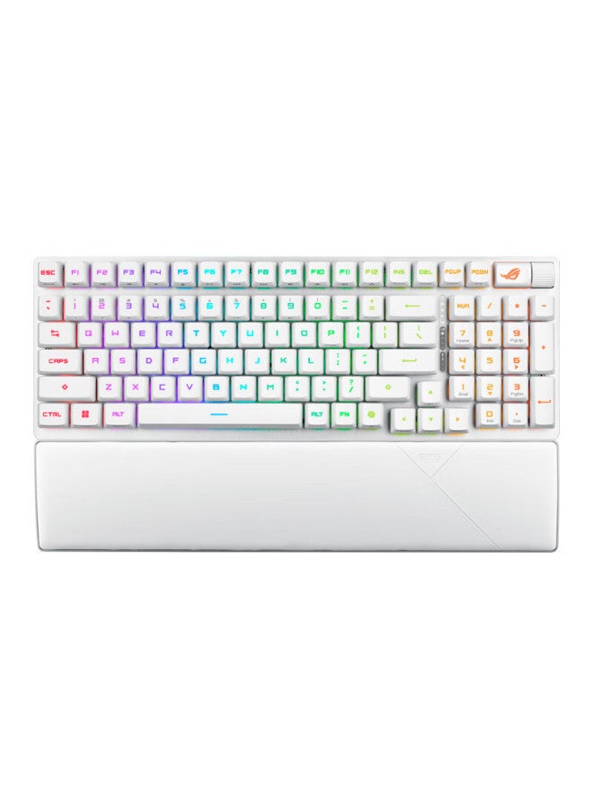 Rog Ranger 2 Rx 98 Wireless Mechanical Keyboard, Tri-mode Gaming Keyboard, 96-key Layout, Rx Blue Switch, Rgb, Pbt Version, Moonlight White - Image 4