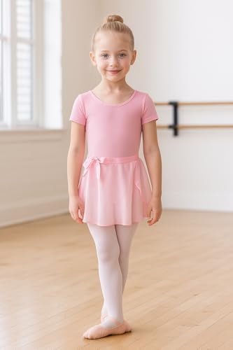 DANSHOW Girls Short Sleeve Leotard with Skirt Kids Dance Ballet Tutu Dresses(3027-L-08) - Image 4