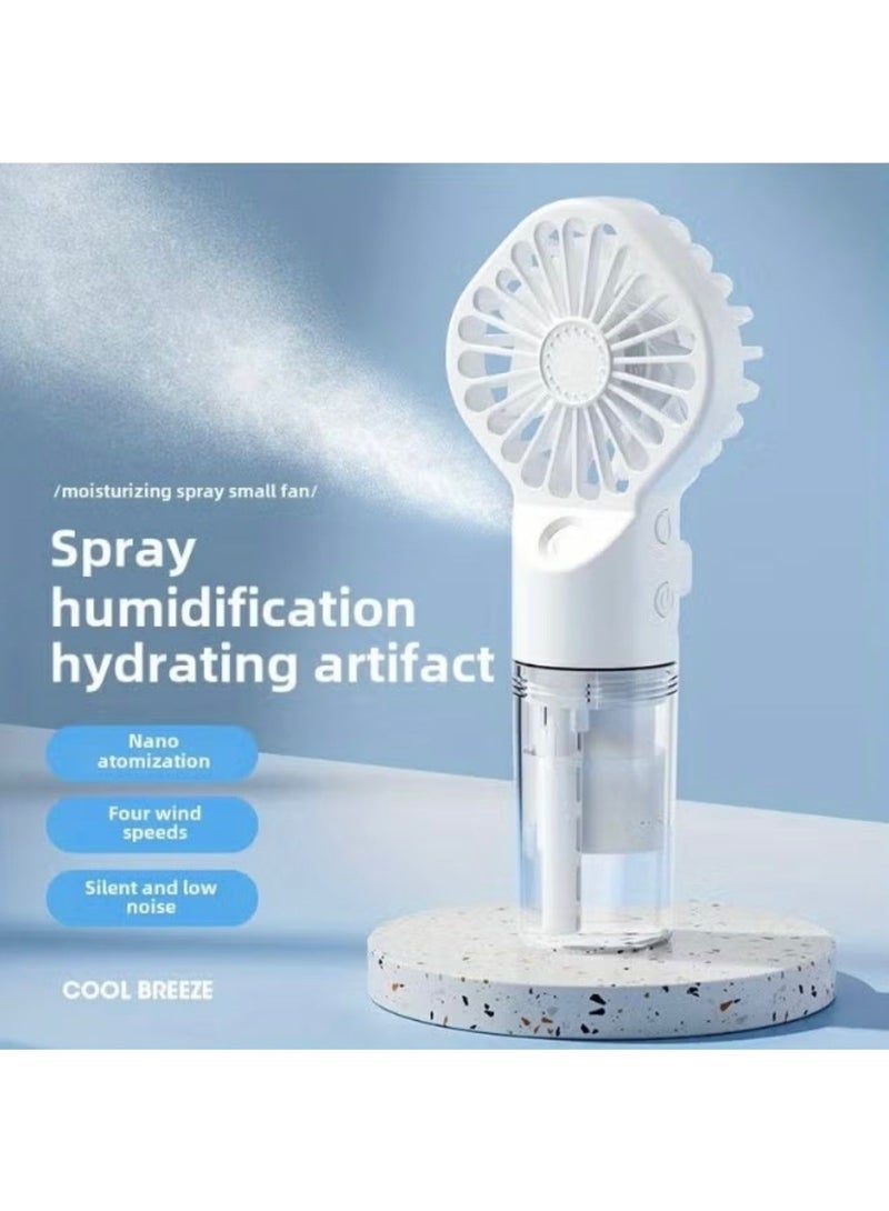 Nippo RECRSI ES-N01 Handheld Mini Fan with Water Spray & USB Charging, 4-Speed - Image 2