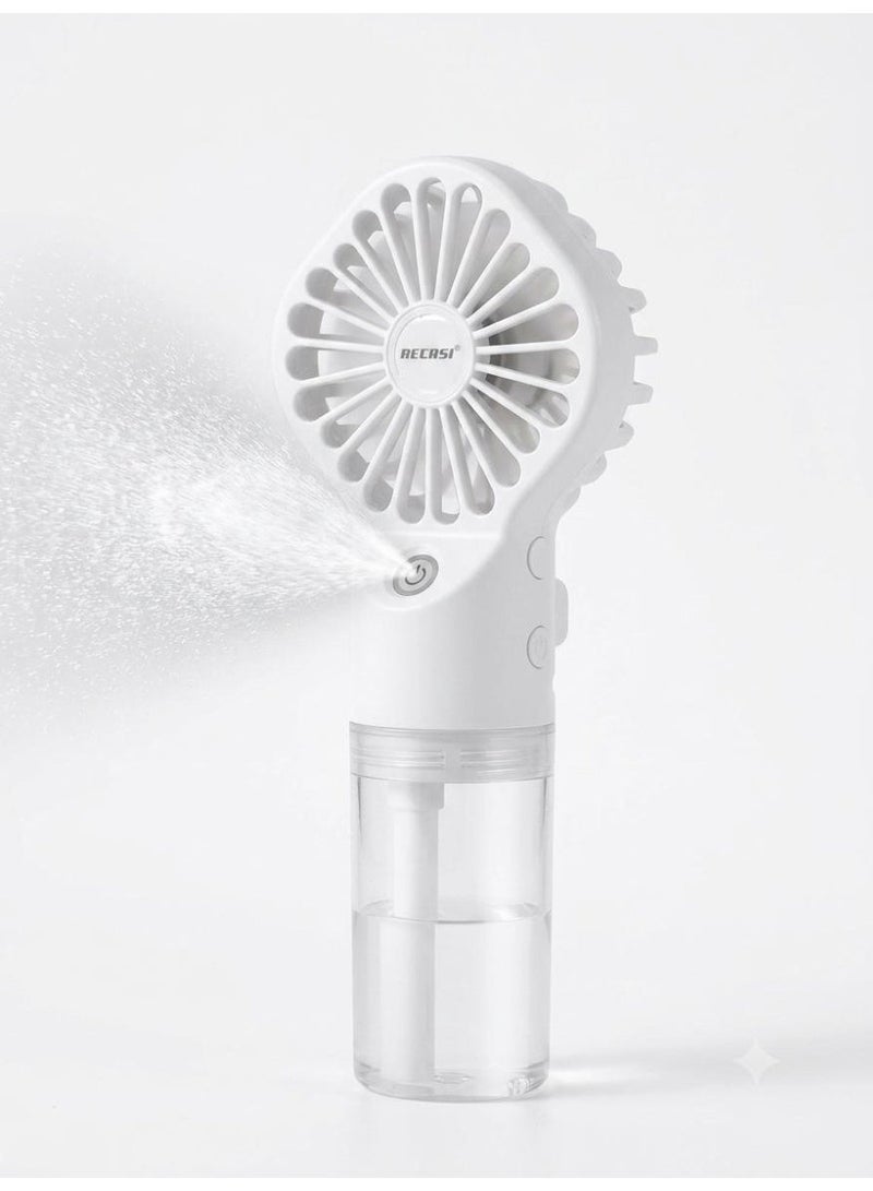 Nippo RECRSI ES-N01 Handheld Mini Fan with Water Spray & USB Charging, 4-Speed - Image 1