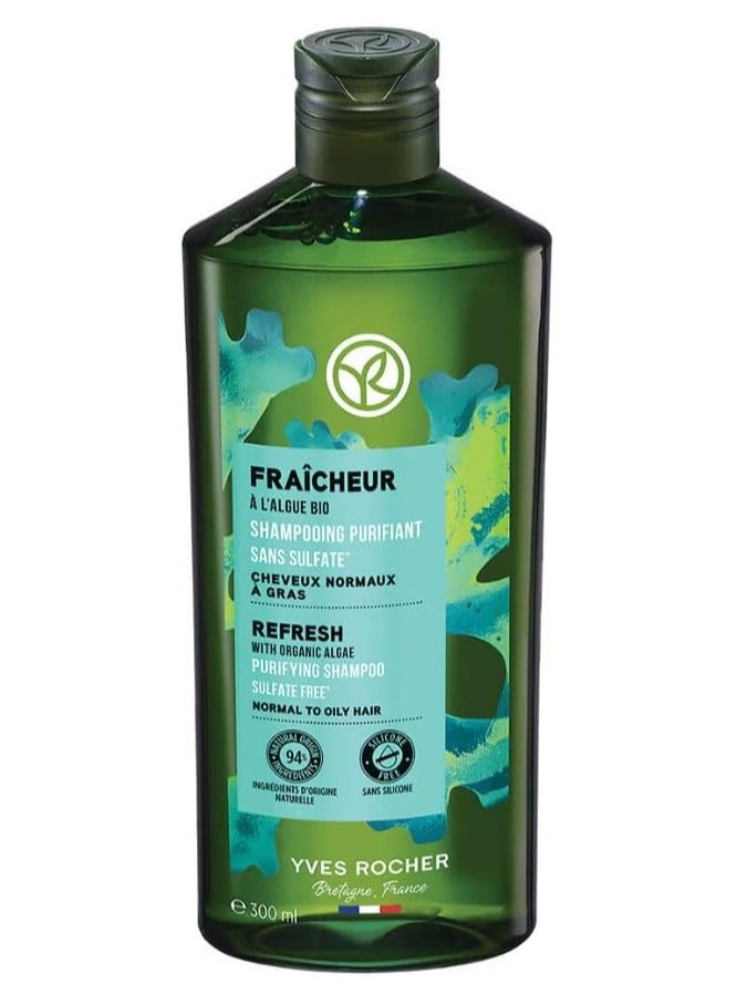 Yves Rocher Refresh Purifying Shampoo, Sulphate-Free for Normal to Oily Hair - Image 1