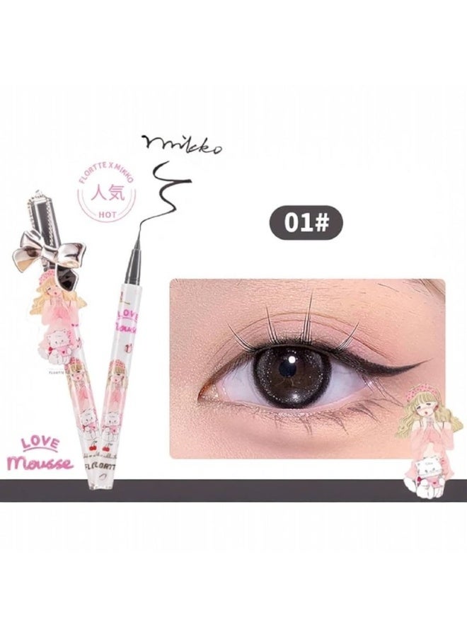 فلورت آيلاينر فلورت Mikko لون أسود 01 مقاوم للماء – رأس فائق النحافة - Image 4