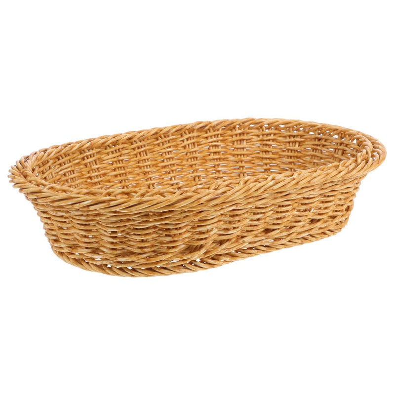 Plastic Oval Fruit Basket Woven Snack Bread Storage Bin Kitchen Dining Organizer - Image 2