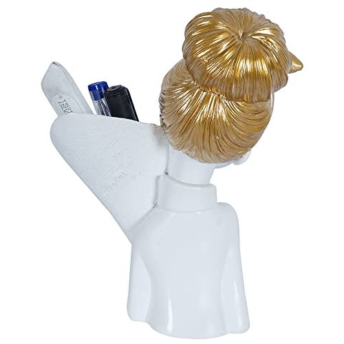 zart Resin Girl Showpiece for Home Décor Showpiece & Office Decor Item (White), 10 cm , 7 cm - Image 5