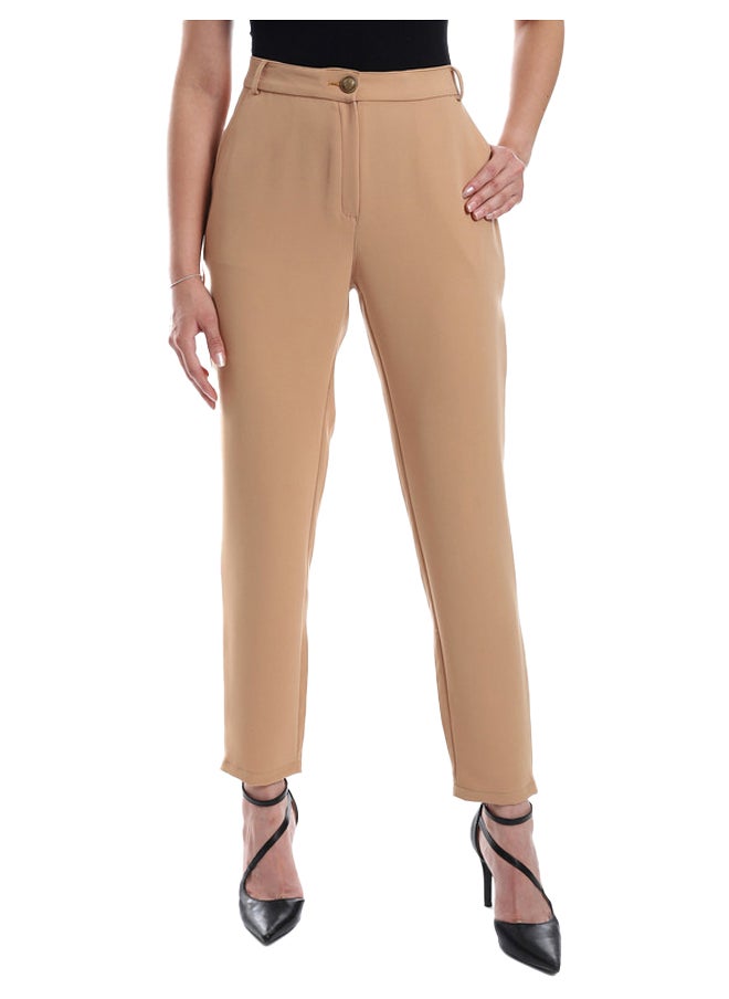 Esla - Slim Fit Solid Pants - Image 1
