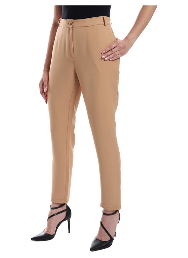 Esla - Slim Fit Solid Pants - Image 1