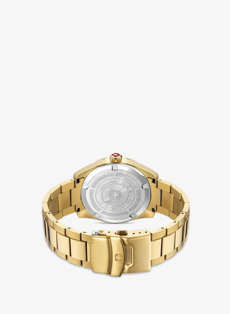 Swiss Military Hanowa  Golden Beech 42mm Men's Analog Watch with Yellow Gold Plated Stainless Steel Bracelet for Men | Best Price UAE