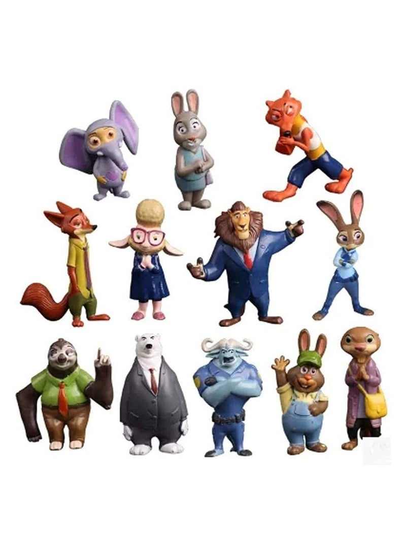 general Zootopia Deluxe Figures Set 12 Playsets with Figures Cake Decorating Figures for Decorating Cars Houses or Tables - Image 1