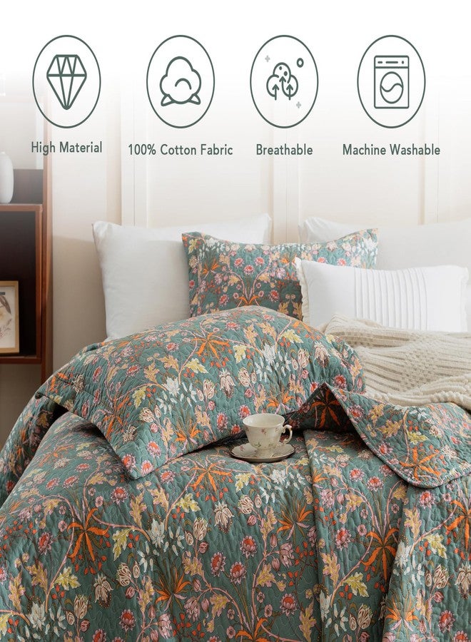 Lady Ann Cotton Quilted King Size Pillow Shams 20x36, Vibrant Paisley Floral Pattern Plant Botanical Printed King Size Pillow Cases Set of 2, Decorative Soft & Cozy Pillow Covers for Bed - Image 5