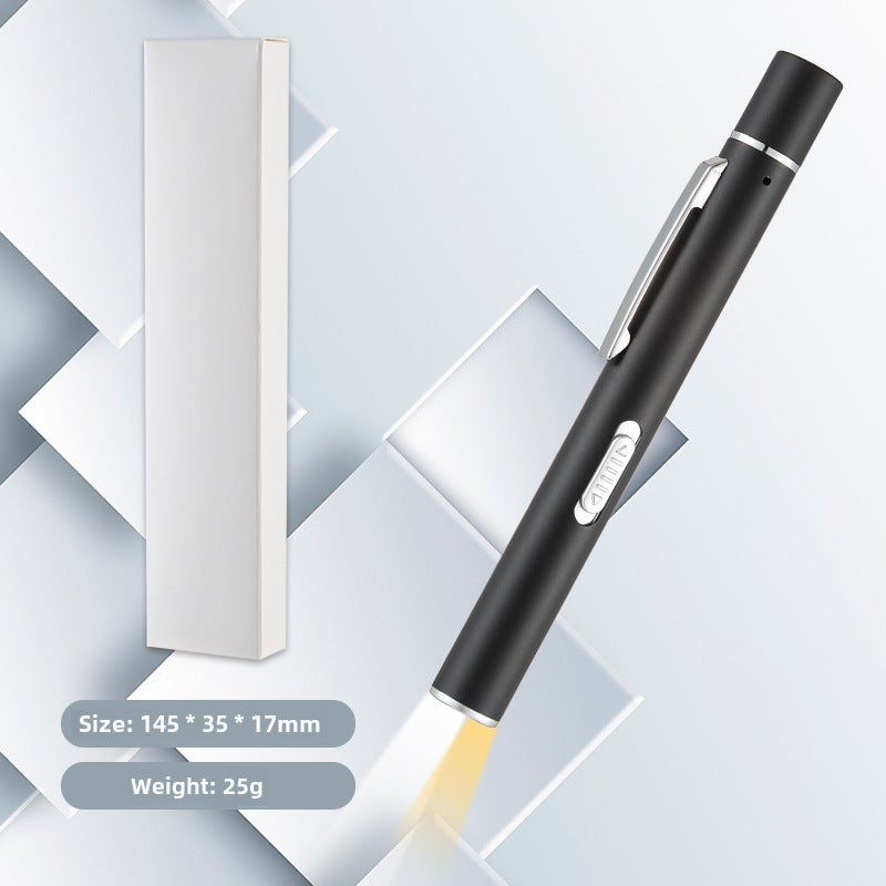 Rechargeable Dual Light Pupil Penlight for Medical Use silver-white boxed - Image 2