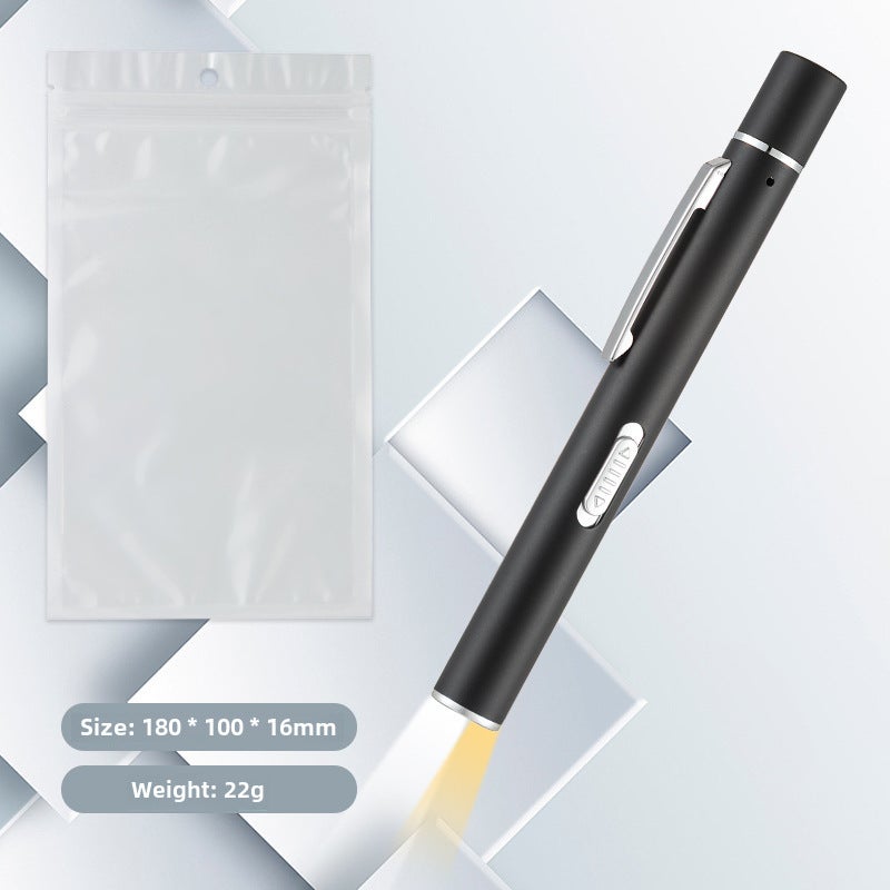 Rechargeable Dual Light Pupil Penlight for Medical Use silver-white boxed - Image 4