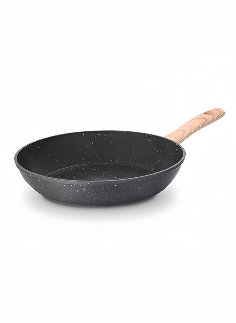 nihao - Granite Medical Stone 12-piece Set Non-stick Cookware Set Pan Frying Pan, With Stainless Steel Lids, PFOA Free ,LEAD Free ,CADMIUM Free - Black - Image 1