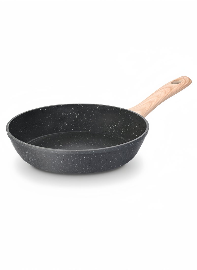 nihao - Granite Medical Stone 12-piece Set Non-stick Cookware Set Pan Frying Pan, With Stainless Steel Lids, PFOA Free ,LEAD Free ,CADMIUM Free - Black - Image 1