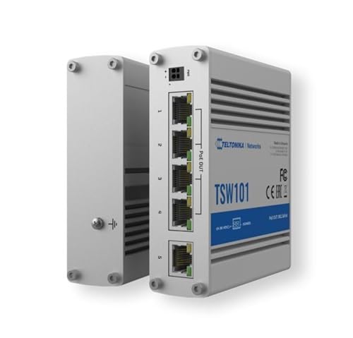Teltonika TSW101 Autmotive Ethernet Switch, 5 x Gigabit Ethernet Ports, PoE+, Durable Design - Image 2