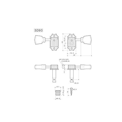 Gotoh SD90-MGT 3x3 Locking Tuning Keys with Lock Knob - Nickel - Image 5