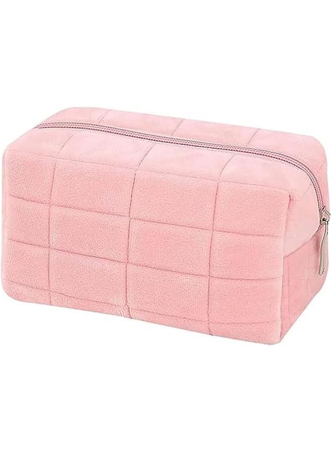 HOOKOR Make Up Bag Small Makeup Cosmetic Bags for Purse Women Y2k Checkered Travel Makeup Pouch (pink) - Image 1
