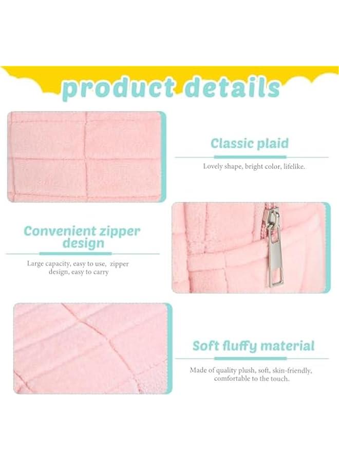 HOOKOR Make Up Bag Small Makeup Cosmetic Bags for Purse Women Y2k Checkered Travel Makeup Pouch (pink) - Image 3