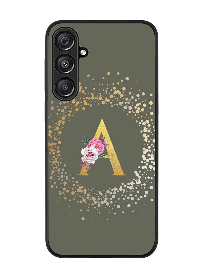 Stylizedd For Samsung Galaxy A16 / A16 5G Case,Slim fit Camera Protection, Shockproof Thin Phone cover - Custom Monogram Floral - A (Olive Green ) - Image 1