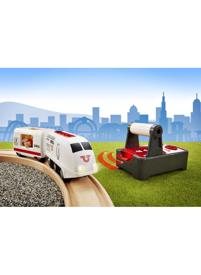 BRIO RC Travel Train – Remote-Controlled Toy Train with Sound, Light & Multiple Speeds – Includes Remote, Passenger Car & Figure – Compatible with BRIO World – Ages 3+ || 33510-B - Image 5