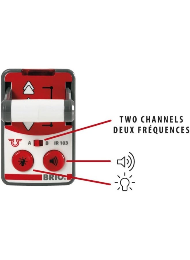 BRIO RC Travel Train – Remote-Controlled Toy Train with Sound, Light & Multiple Speeds – Includes Remote, Passenger Car & Figure – Compatible with BRIO World – Ages 3+ || 33510-B - Image 3