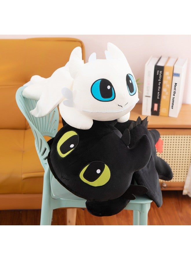 Cute Cartoon Little Dragon Plush Toy Lie Prone Toothless Doll Pillow Girl Birthday Gift Doll Wholesale-Specifications:30cm0.1kg-Color:Black - Image 4