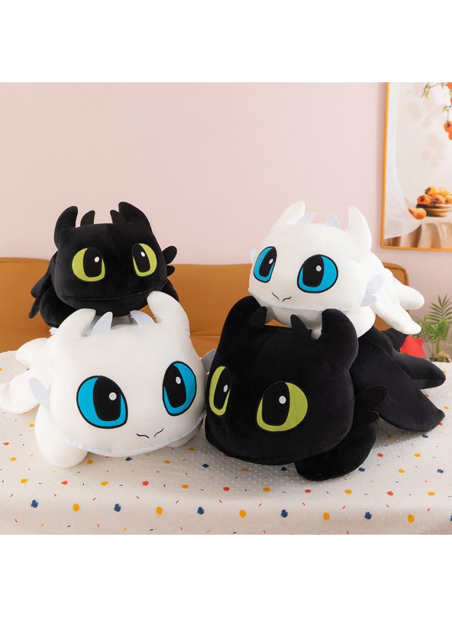 Cute Cartoon Little Dragon Plush Toy Lie Prone Toothless Doll Pillow Girl Birthday Gift Doll Wholesale-Specifications:30cm0.1kg-Color:Black - Image 3