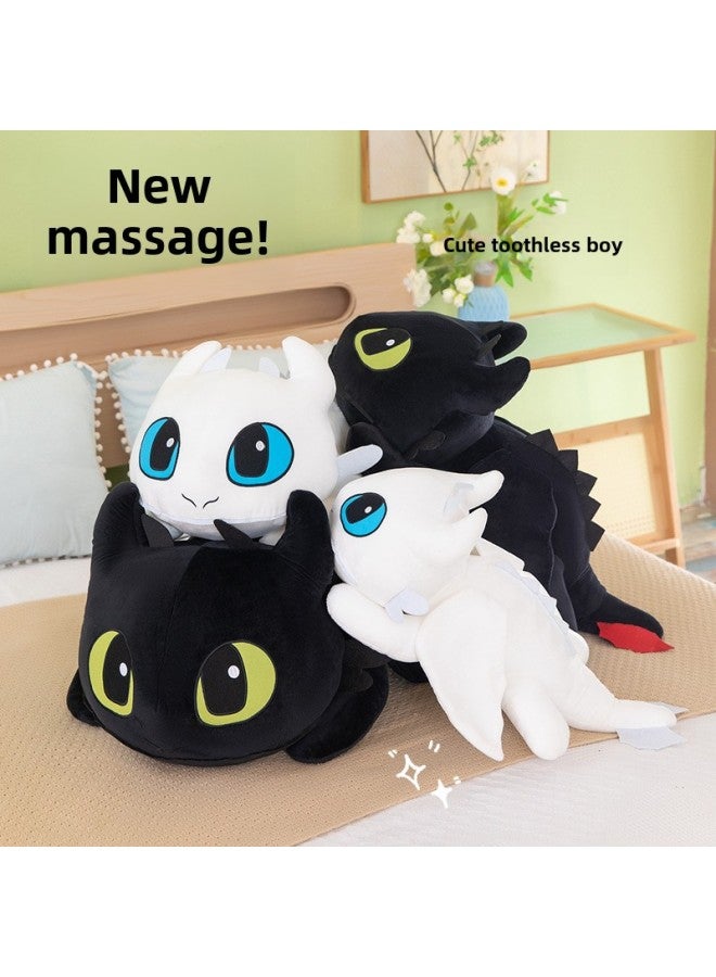 Cute Cartoon Little Dragon Plush Toy Lie Prone Toothless Doll Pillow Girl Birthday Gift Doll Wholesale-Specifications:30cm0.1kg-Color:Black - Image 1