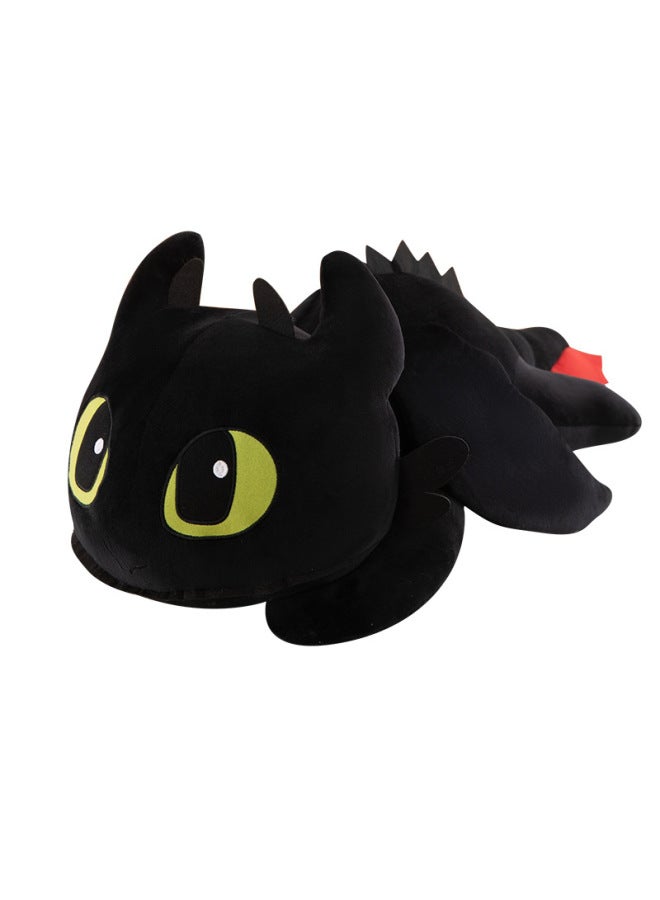 Cute Cartoon Little Dragon Plush Toy Lie Prone Toothless Doll Pillow Girl Birthday Gift Doll Wholesale-Specifications:30cm0.1kg-Color:Black - Image 5