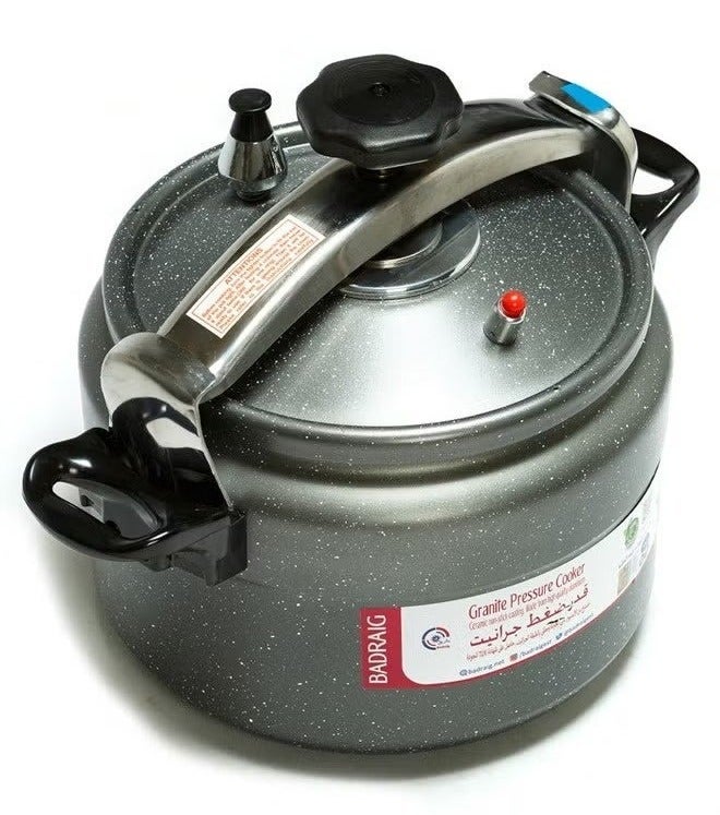 2.5L Grey Granite Pressure Cooker - High-Safety Design with Heat Diffuser Base & Stay-Cool Handles - Image 4