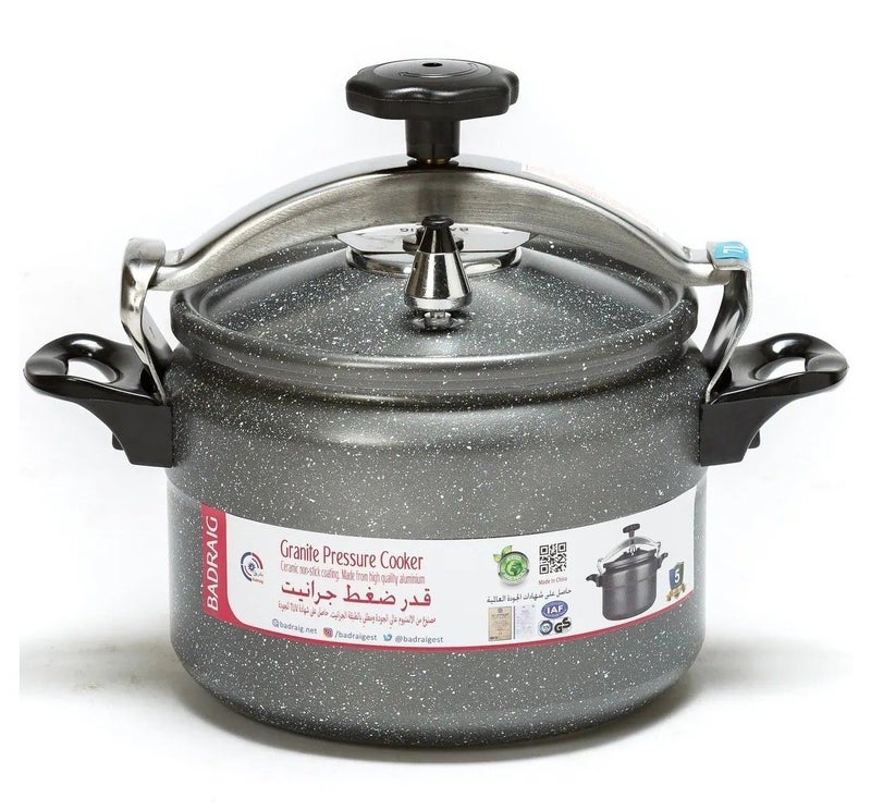 2.5L Grey Granite Pressure Cooker - High-Safety Design with Heat Diffuser Base & Stay-Cool Handles - Image 1