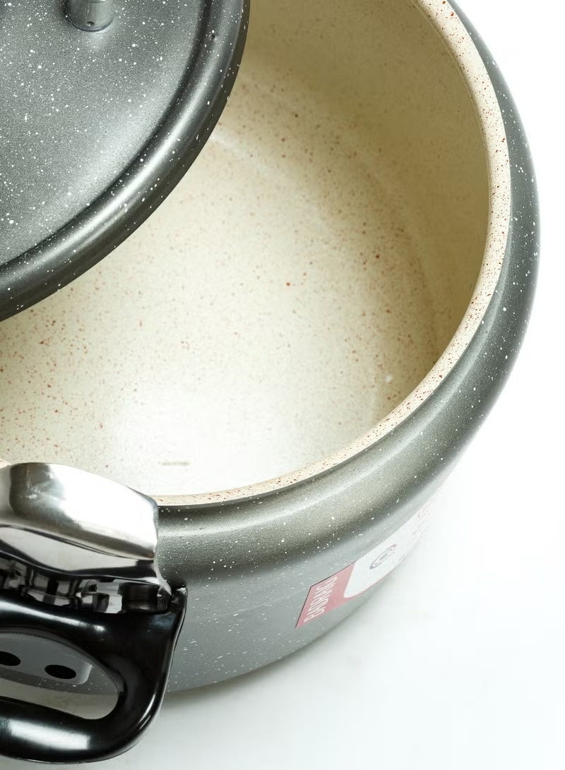 2.5L Grey Granite Pressure Cooker - High-Safety Design with Heat Diffuser Base & Stay-Cool Handles - Image 2