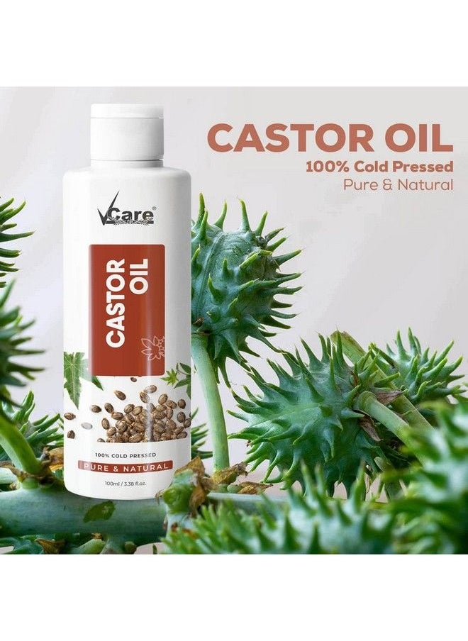 VCare Virgin Cold Pressed Castor Oil For Hair Growthskin Caremoisturising Dry Skinnailseyelasharandi Oil Suitable For All Skin & Hair Types Plastic Bottle  - Image 4
