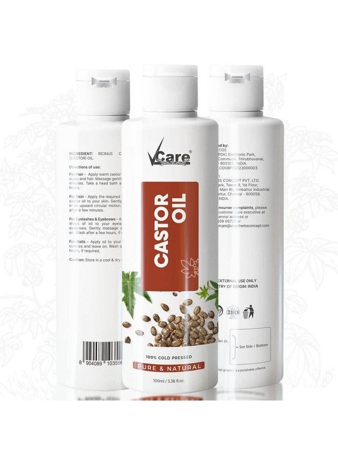 VCare Virgin Cold Pressed Castor Oil For Hair Growthskin Caremoisturising Dry Skinnailseyelasharandi Oil Suitable For All Skin & Hair Types Plastic Bottle  - Image 5