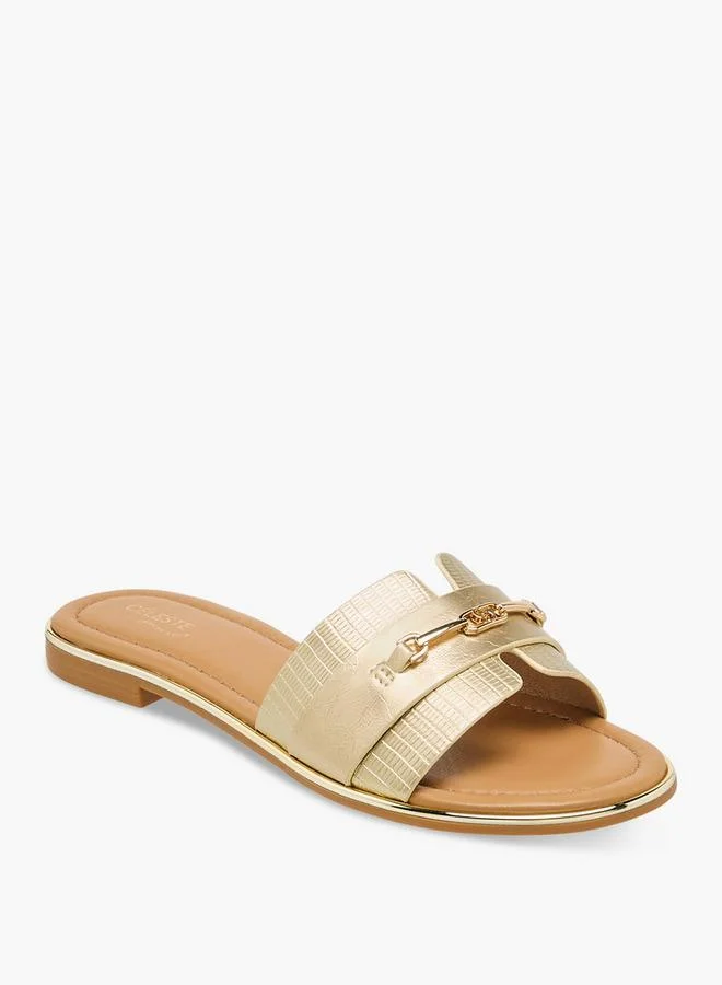 سيليست Women Metallic Buckle Detail Flat Sandals