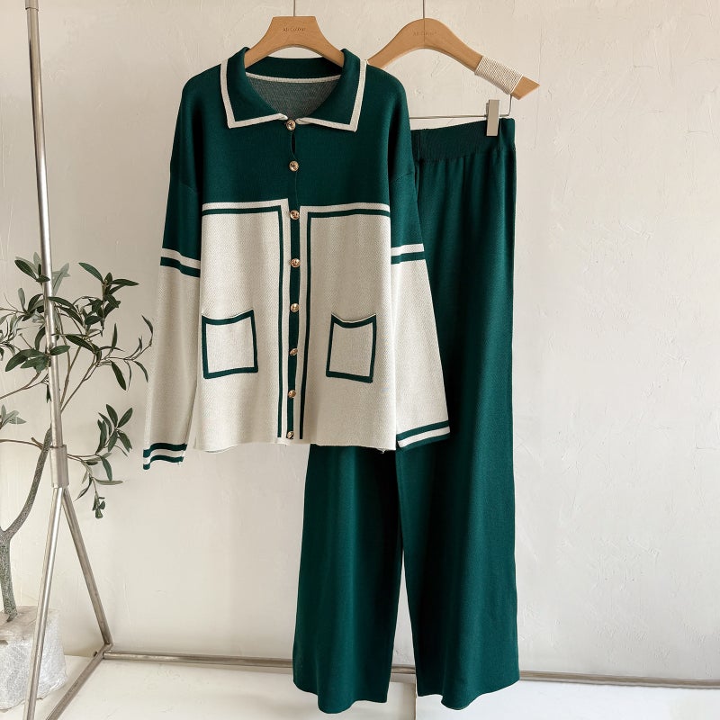 Fashion Knit Cardigan Two-Piece Set Women Casual Open Front Tops - Image 2