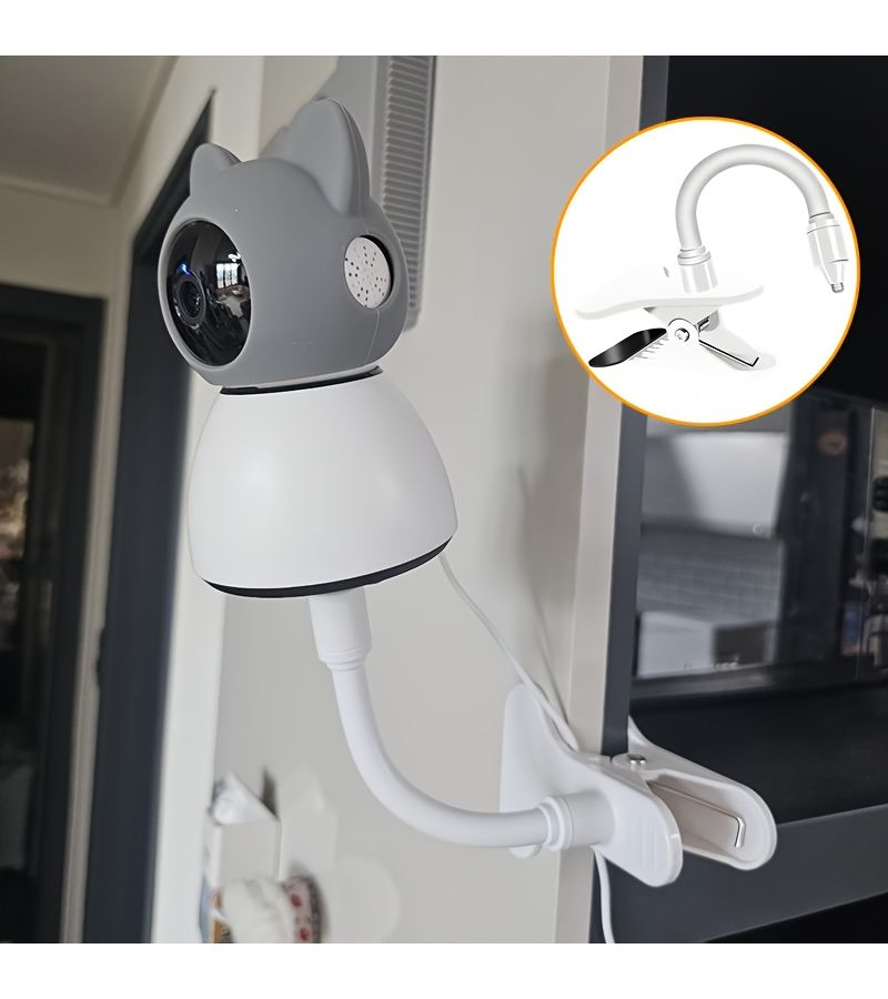 Suitable for Crib Camera Display Bracket Outdoor And Indoor Desktop Clip On Camera And Universal Angle Hose Display Bracket For Wine Cabinet Hidden Light Desktop Computer And Other Multi Scene Clip On Camera Bracket Quantity 1 - Image 1