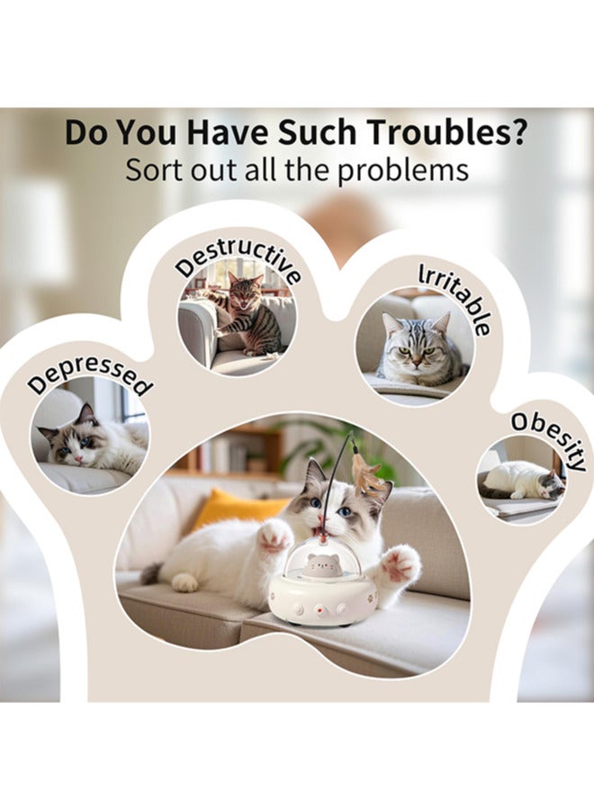 Assperdisc Smart Interactive Cat Toy with 360° Movement & Laser,Automatic Teaser Toy for Indoor Cats, Feather & Obstacle Avoidance,Durable ABS (Perfect Gift for Cat Lovers) - Image 5